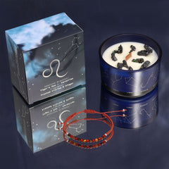 Zodiac Crystal Candle with Gemstone Bracelet - Leo product image 6