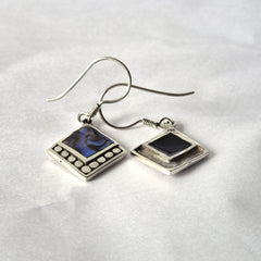 Shell & Silver Earrings - Square Dots- Abalone product image 2