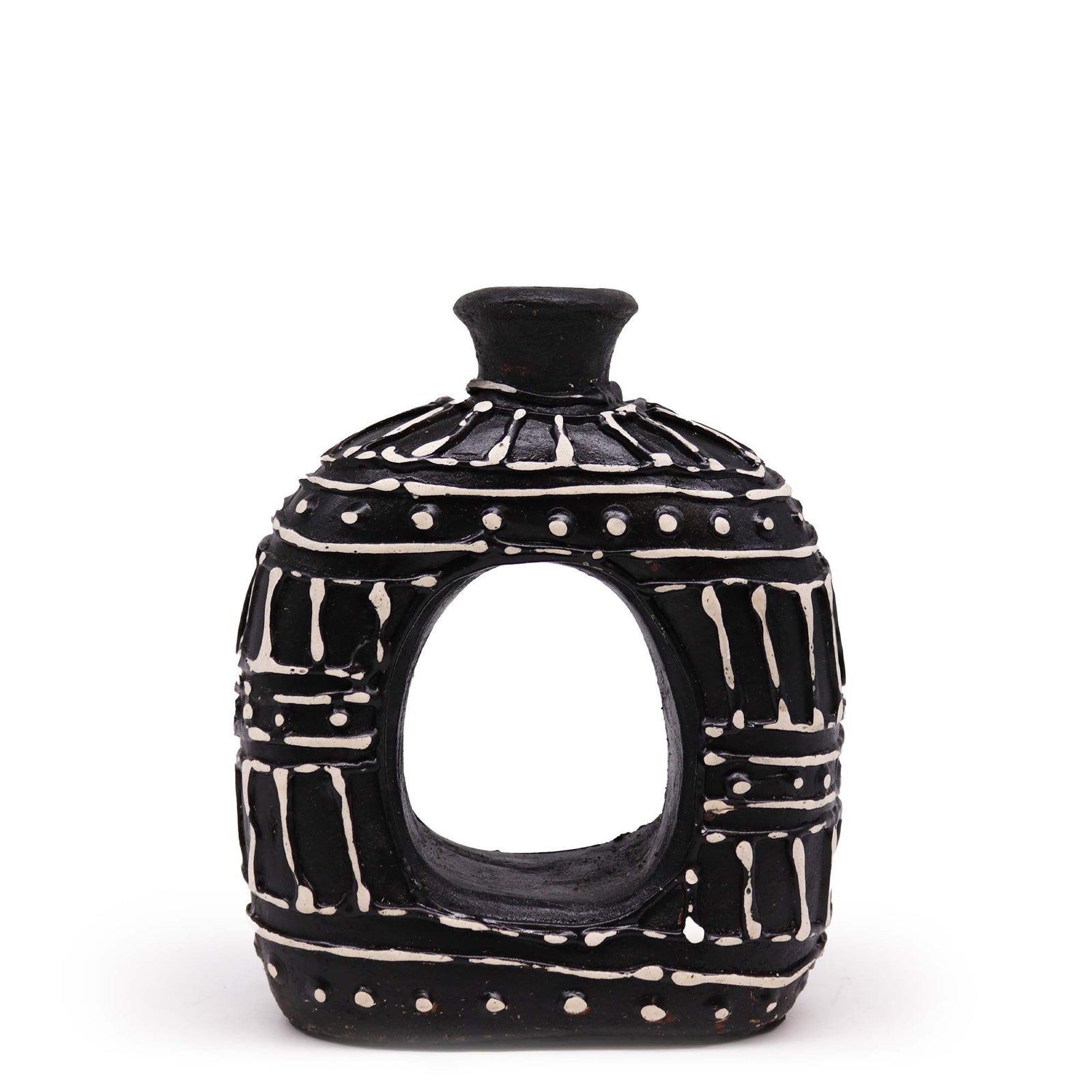 Oval Donut Shaped Vase - Chocolate 18cm product image
