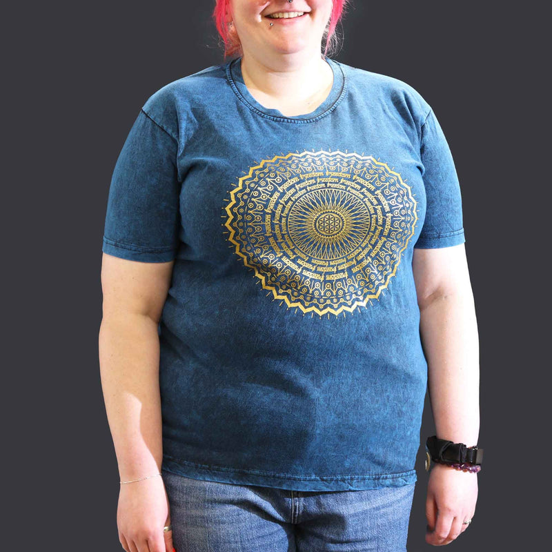Nomad Sari Stonewashed Cotton T-Shirt – Mandala – Blue – XL product image