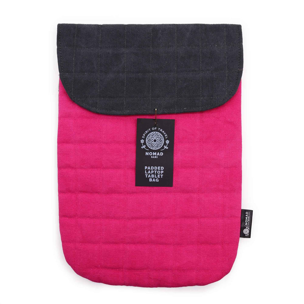 Laptop Padded Pouch - Shocking Pink - 14oz Stonewash - product image 3