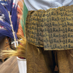 Yoga and Festival Pants - Thai Fisherman Mandala Mantra on Orange product image 2