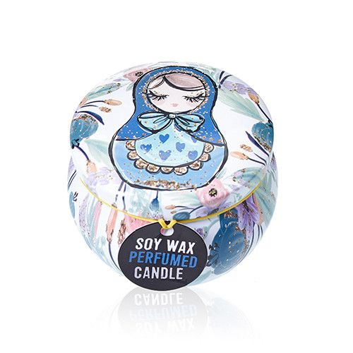 Art Tin Candle - Assorted Design - Russian Dolls - Dolly Blue product image 5