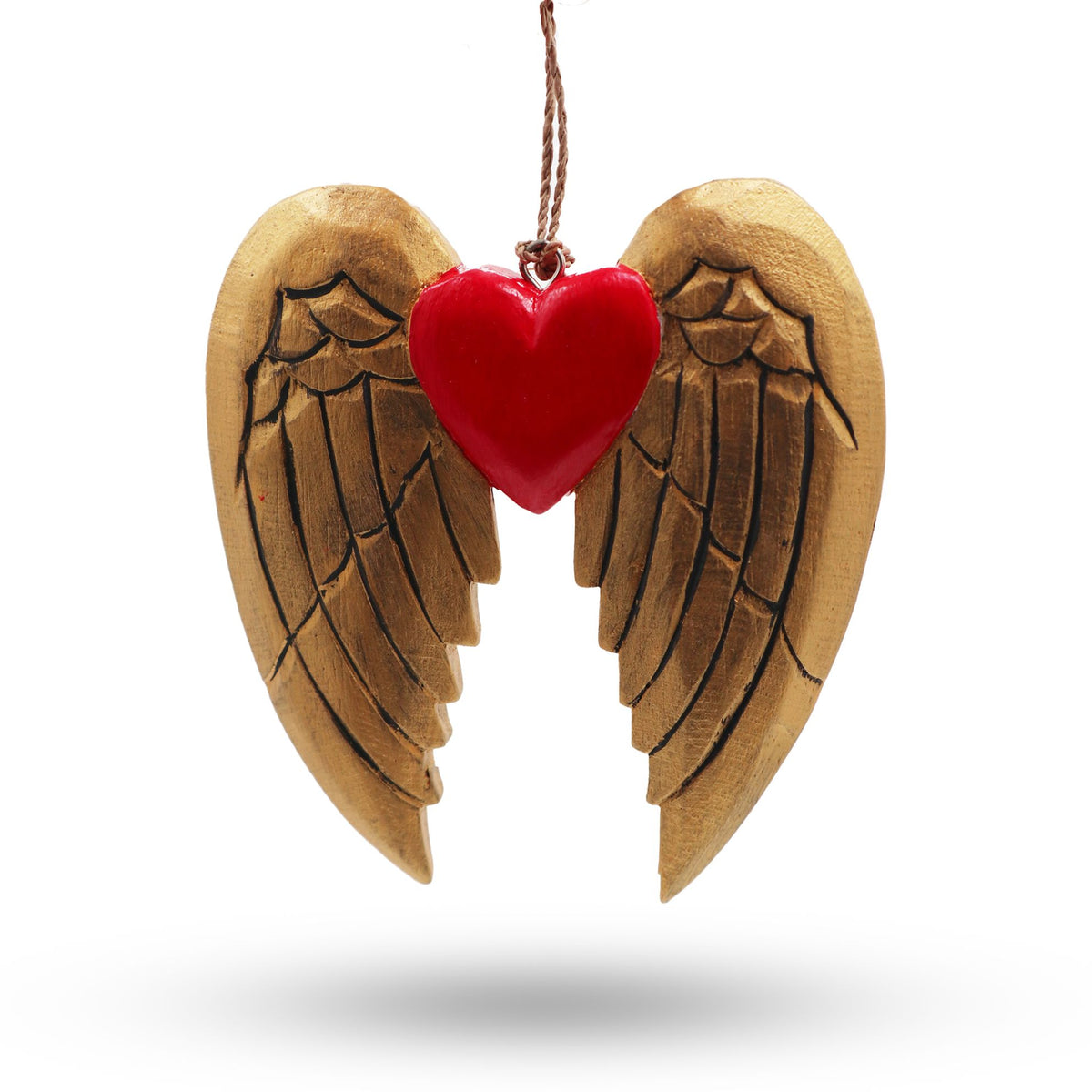 Gold Xmas Angel Wing & Heart - black detail product image
