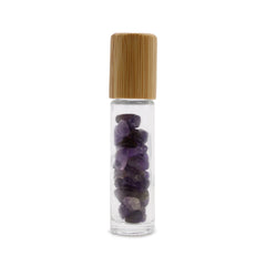 Gemstone Essential Oil Roller Bottle - Amethyst - Wooden Cap product image 2