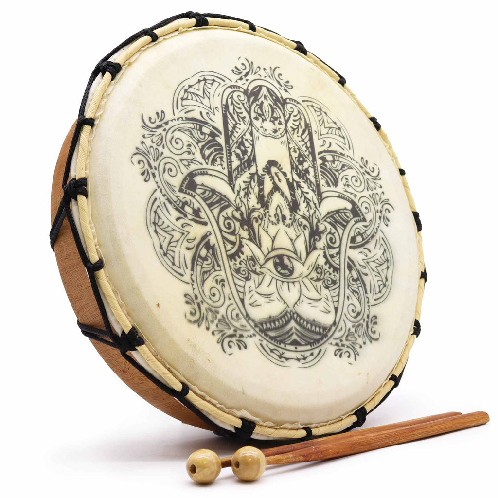 Hamsa Shamanic Drum with Two Sticks - 30cm product image 2