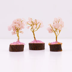 Mini Gemstone Tree On Wood Base - Rose Quartz (15 stones) product image 5