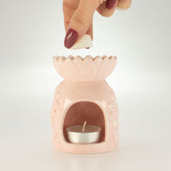 Ceramic Sunflower Oil Burner - Pastel Pink product image 5