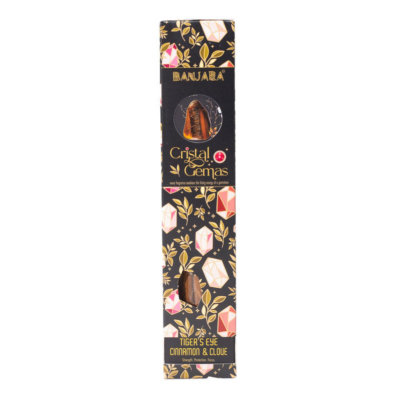 Banjara Cristal Gemas Incense Sticks - Tiger's Eye Cinnamon & Clove