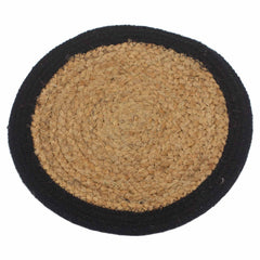 Natural Place Mat - Jute & Cotton 30cm - Black Border product image