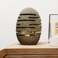 Natural Riverstone Candle Holder - Standing Stone Cut (10x13x22cm) product image 4