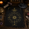 Ancient Witch Pendulum Divination Cloth - Mystic Moth - Black & Gold product image