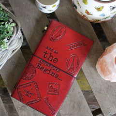 Handmade Leather Journal- The Adventure Begins - Red - (80 pages) product image 2