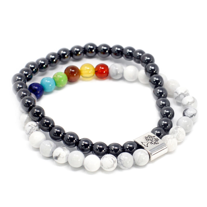Magnetic Gemstone Bracelet - White Howlite Chakra product image
