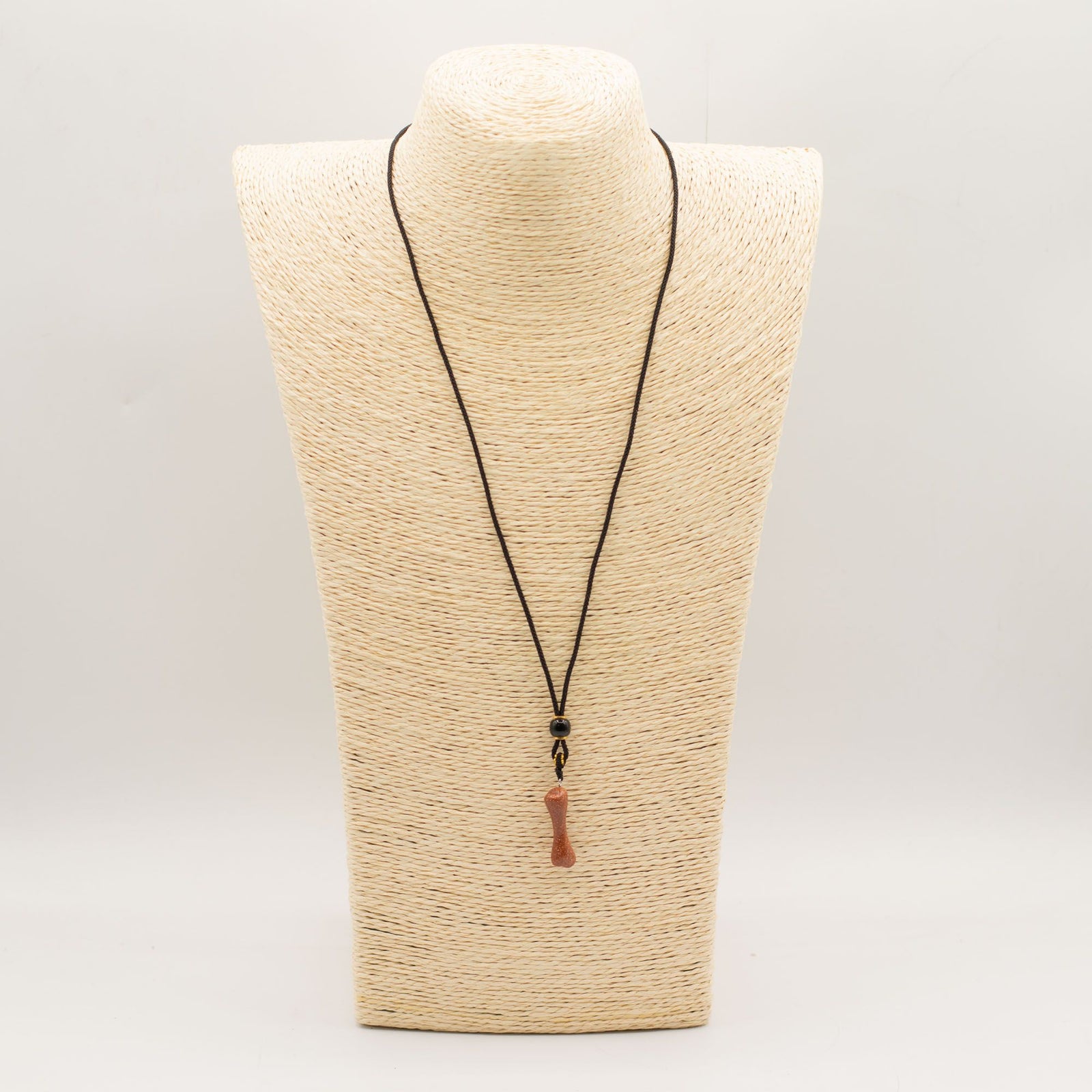 Cord Necklace Gemstone Pendant - Goldstone Bone product image