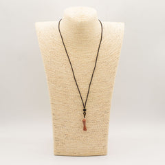 Cord Necklace Gemstone Pendant - Goldstone Bone product image