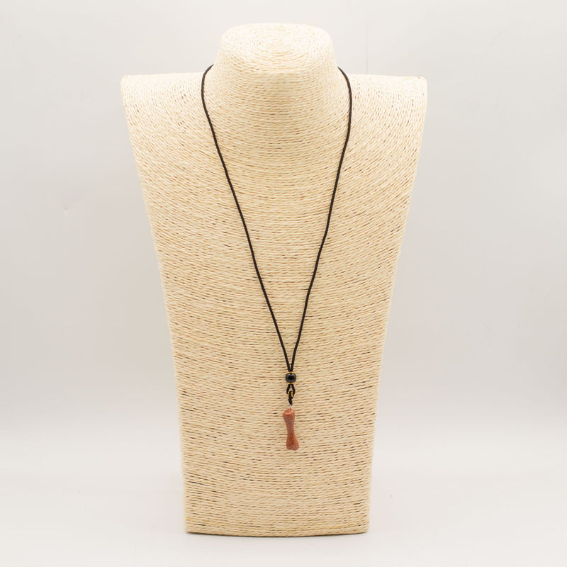 Cord Necklace Gemstone Pendant - Goldstone Bone product image
