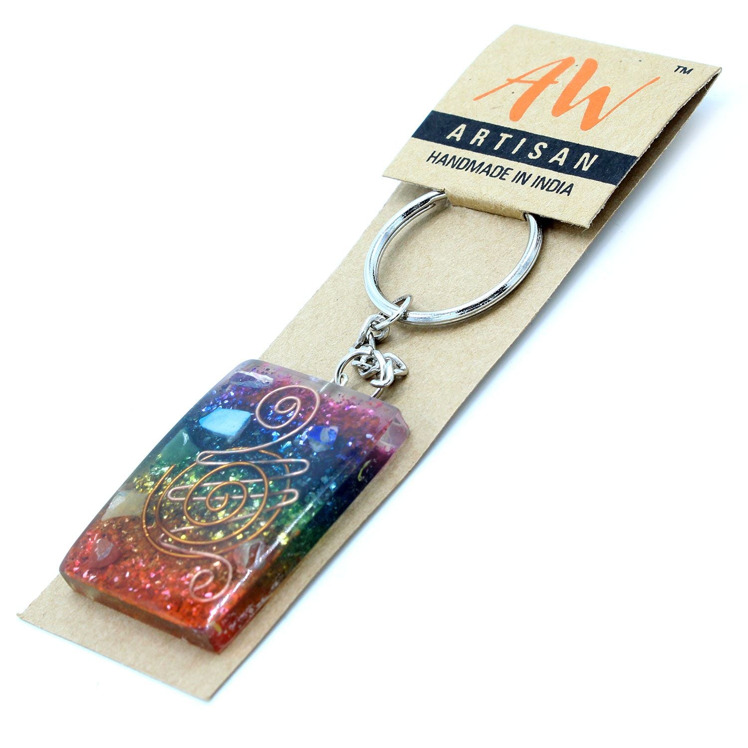 Orgonite Power Keyring - Home Protect Copper and Chakra product image