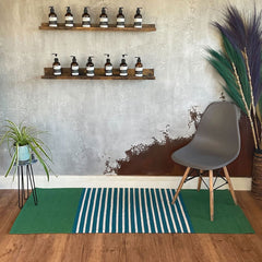 Indian Cotton Rug - 70x170cm - Blue/ Green product image 6