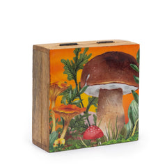 Med Square Box 13.5x13.5x6cm - Mushroom Design Maroon product image 2