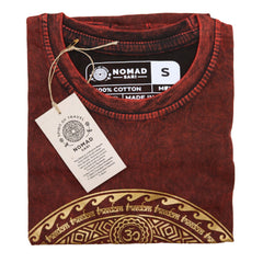 Nomad Sari Stonewashed Cotton T-Shirt – Chakra – Maroon – Small product image 3