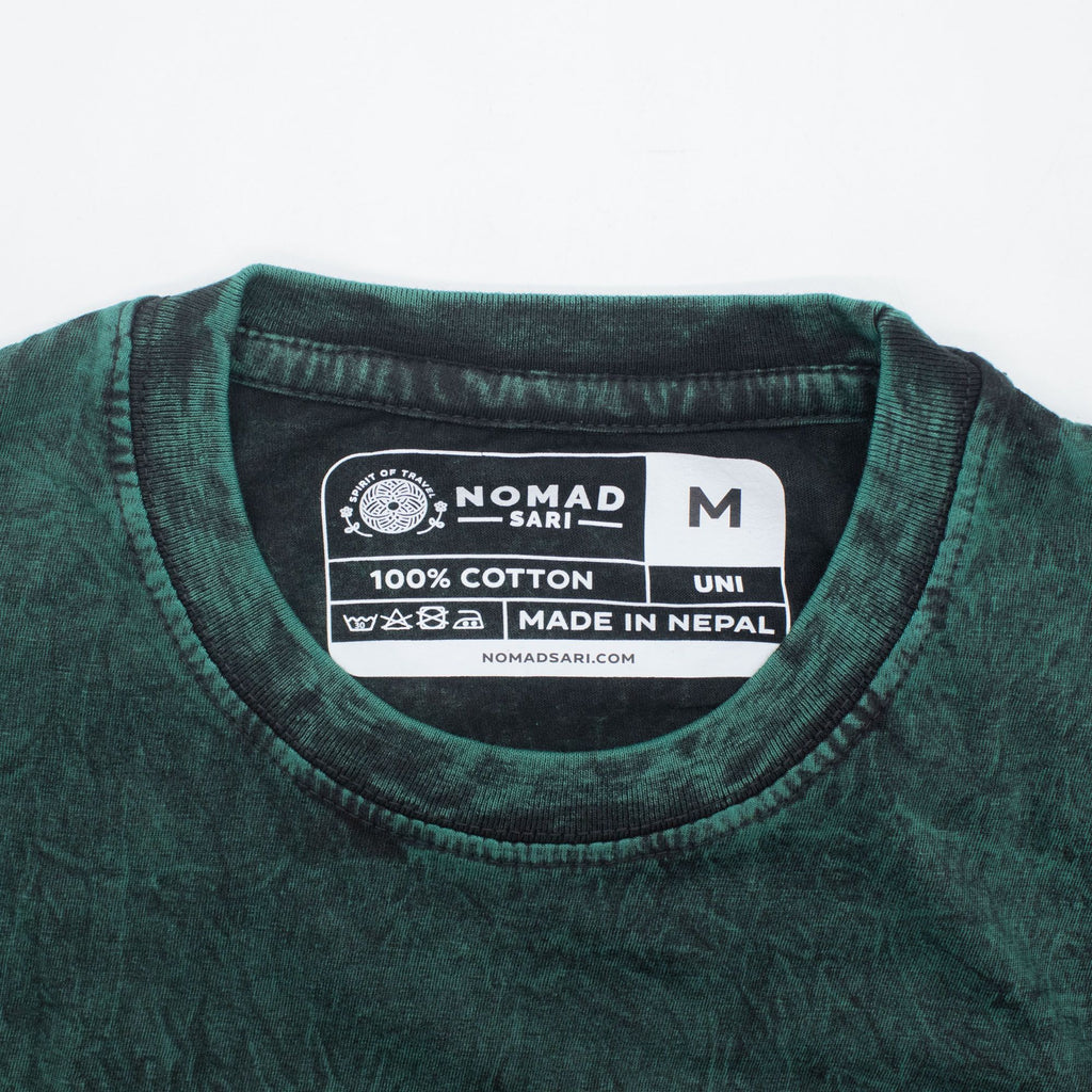 Nomad Sari Stonewashed Cotton T-Shirt - Tree of Life - Green - Medium product image
