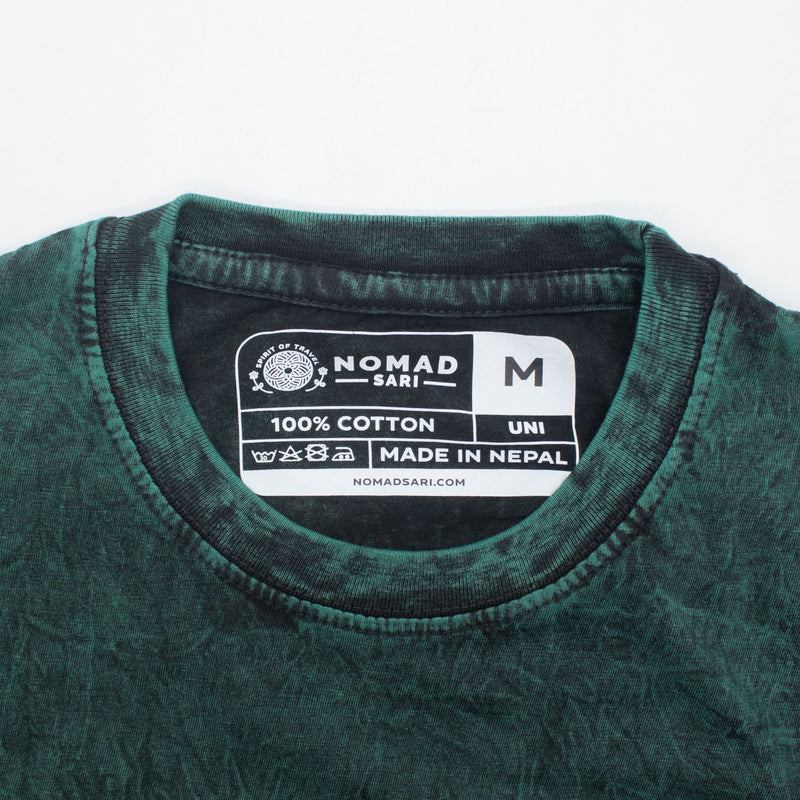 Nomad Sari Stonewashed Cotton T-Shirt - Tree of Life - Green - Medium product image