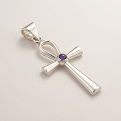 Indian Devotional Pendant - Silver Plated (45cm Cord)- Ankh Symbol of Eternal Life product image 2