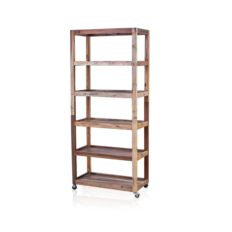 Six Shelf Display with Casters - Recycled Wood product image