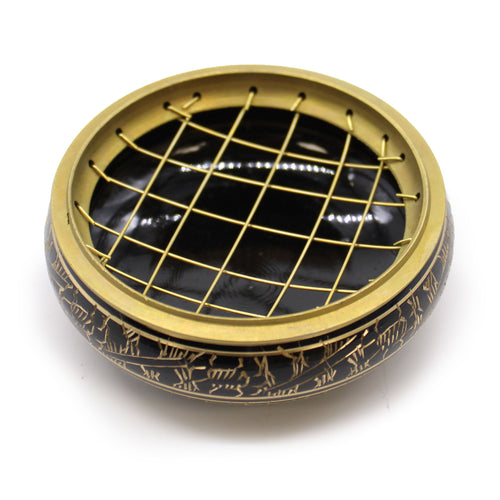 Brass Carved Charcoal Incense Jar product image 2