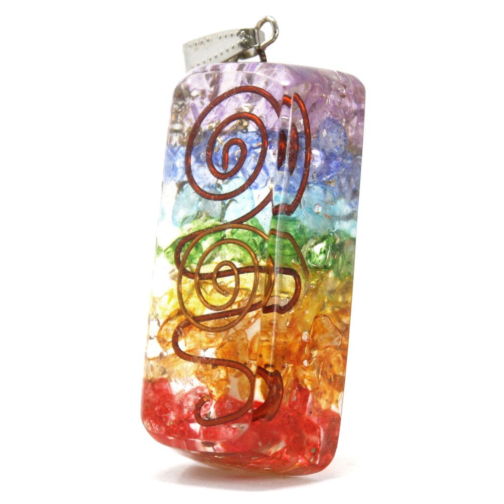 Orgonite Power Pendant - Rainbow Copper Attractor product image