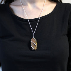 Cascade Wrapped Gemstone Necklace - Rough Tiger Eye product image 3