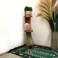 Natural Teak Log Shelve Display 3 Shelves 100cm high product image 2