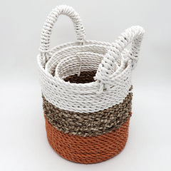 Seagrass Basket Set - Orange / Natural / White product image 5