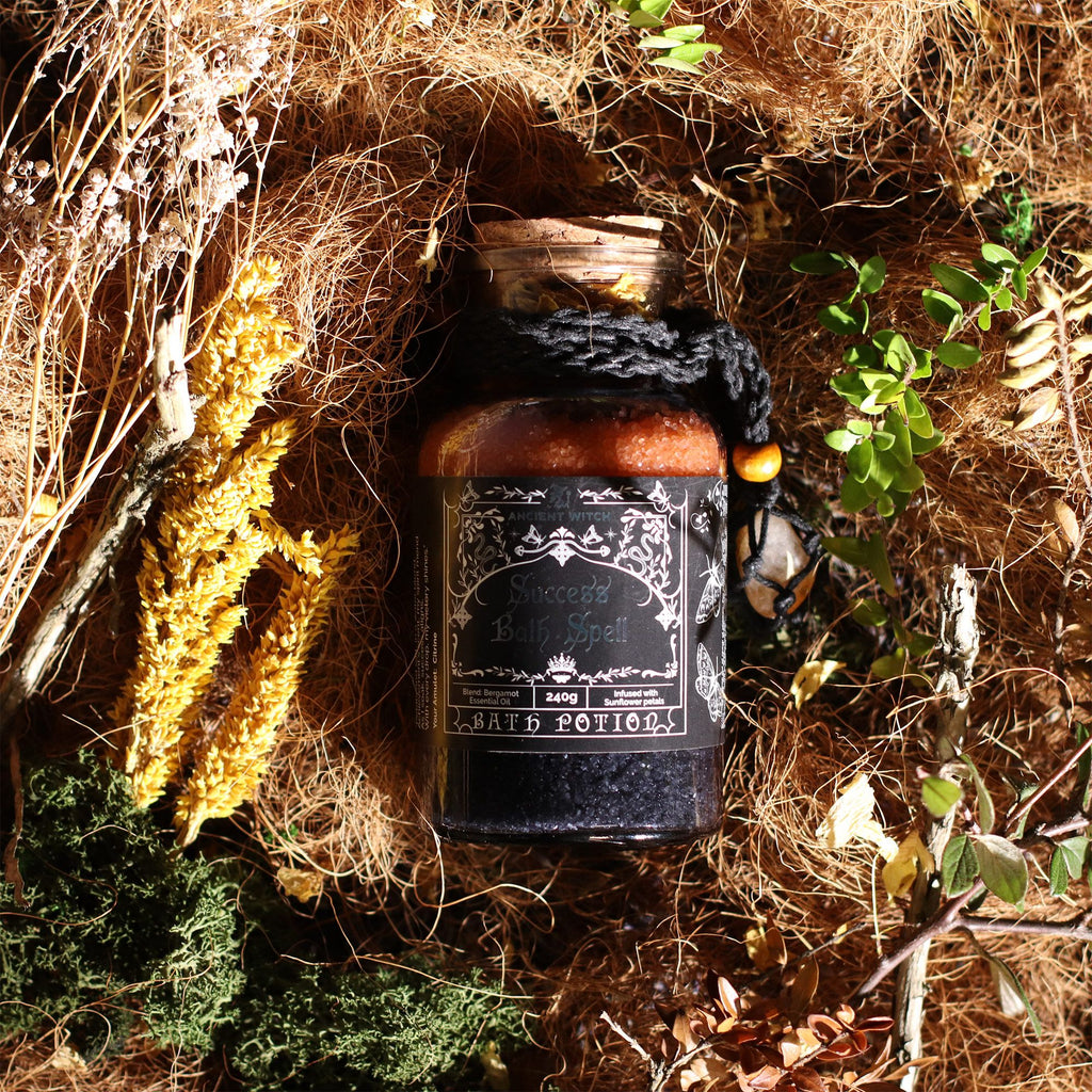 Ancient Witch Bath Spell Potion & Citrine Crystal Amulet - Success product image 5