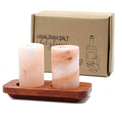 Set of 2 Himalayan Salt Shot Glasses & Wood Serving Stand product image 6