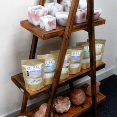 Folding Wooden A-Frame Shelf – Brown product image