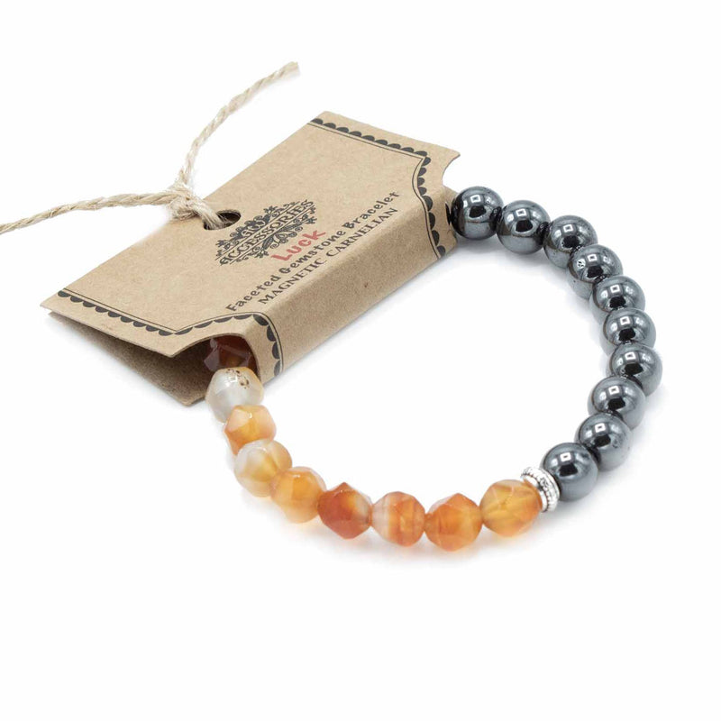 Faceted Gemstone Bracelet - Magnetic Carnelian product image