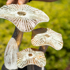 Medium Golden Mushroom Art - 25cm - Whitewash product image 4
