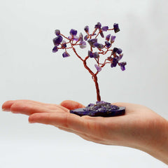 Gemstone Tree - Amethyst on Natural Agate Base (35 stones) product image 2