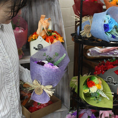 Standing Soap Flower Bouquet - Blue product image 2