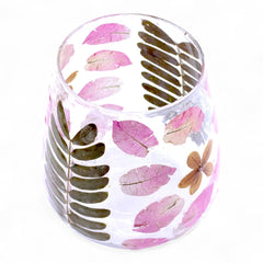 Natural Floral Glass - Vase Candle Holder - Primavera - (12x11cm) product image