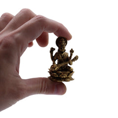 Brass Miniature Gods - Sarswati (52gms) - 49mm product image 3