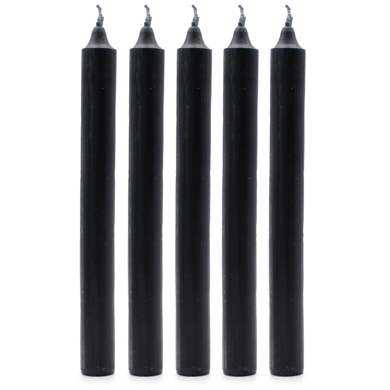 Solid Colour Dinner Candles - Rustic Black - Pack of 5 product image