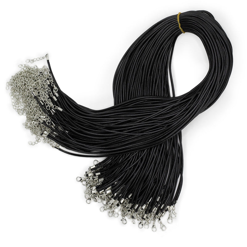 Waxed Pendant Cord - 2mm x 55cm - Black 101 product image