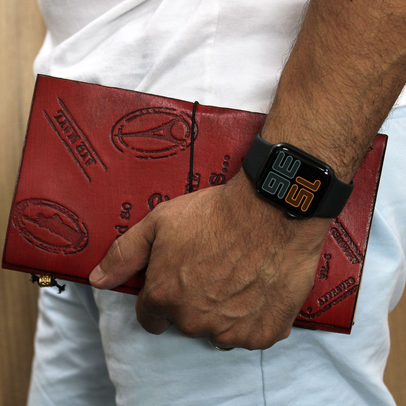 Handmade Leather Journal- The Adventure Begins - Red - (80 pages) product image