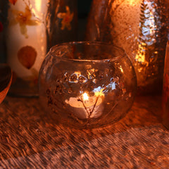 Natural Floral Glass - Bowl Candle Holder - Margarita - (8x10cm) product image 6