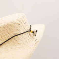 Cord Necklace Gemstone Pendant - Black Agate Cross product image 3
