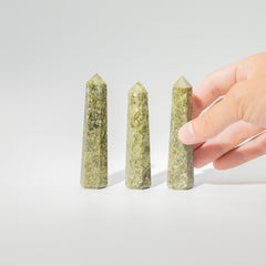 Gemstone Six Face Obelisk Point approx 11cm - Epidote product image 2