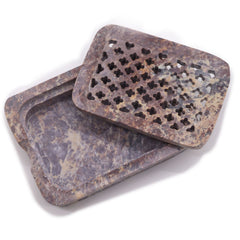 Soapstone Soap Dish & Drainer 11x8cm- Classic Square product image 3